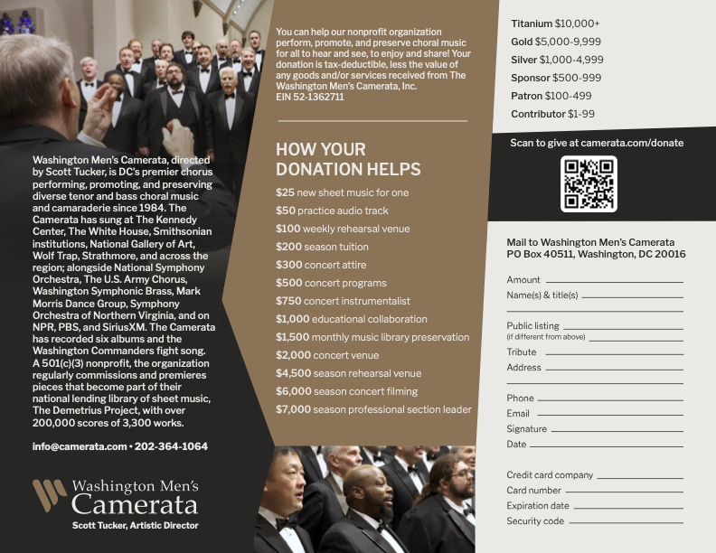 How Your Donation Helps Washington Men's Camerata